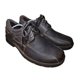 Clarks 26066250 Men's Brown Leather Lace Up Apron Toe Casual Shoes Size 11.5